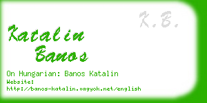 katalin banos business card